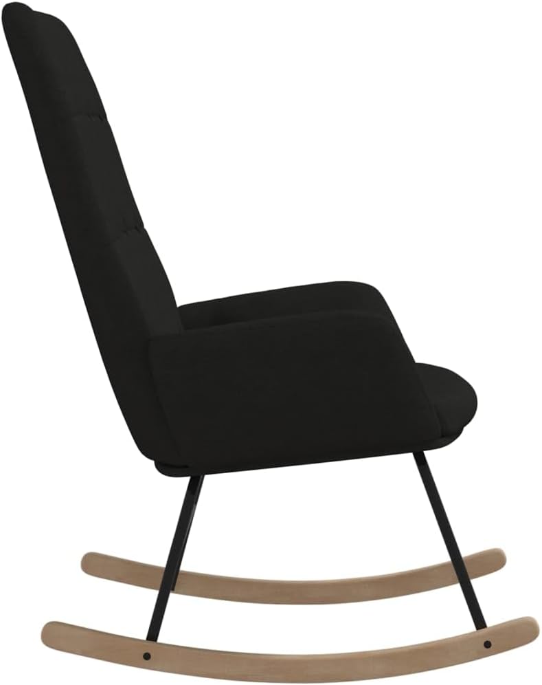 VidaXL Schommelstoel met stoffen bekleding - Zwart - 70 x 79 x 101 cm