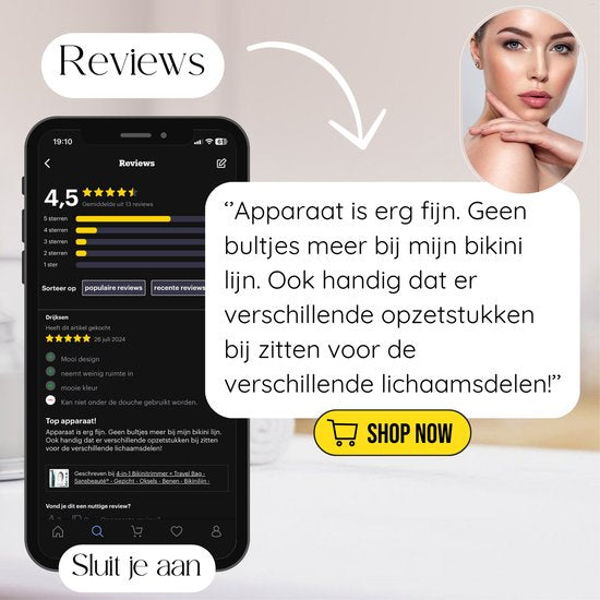 4-in-1 Bikinitrimmer + Travel Bag - Sansbeauté® - Gezicht - Oksels - Benen - Bikinilijn - Wenkbrauw Trimmer - Gezichtsontharing Dames - Intieme Zone - Ladyshaves Bikini - Ontharingsapparaat Electrisch
