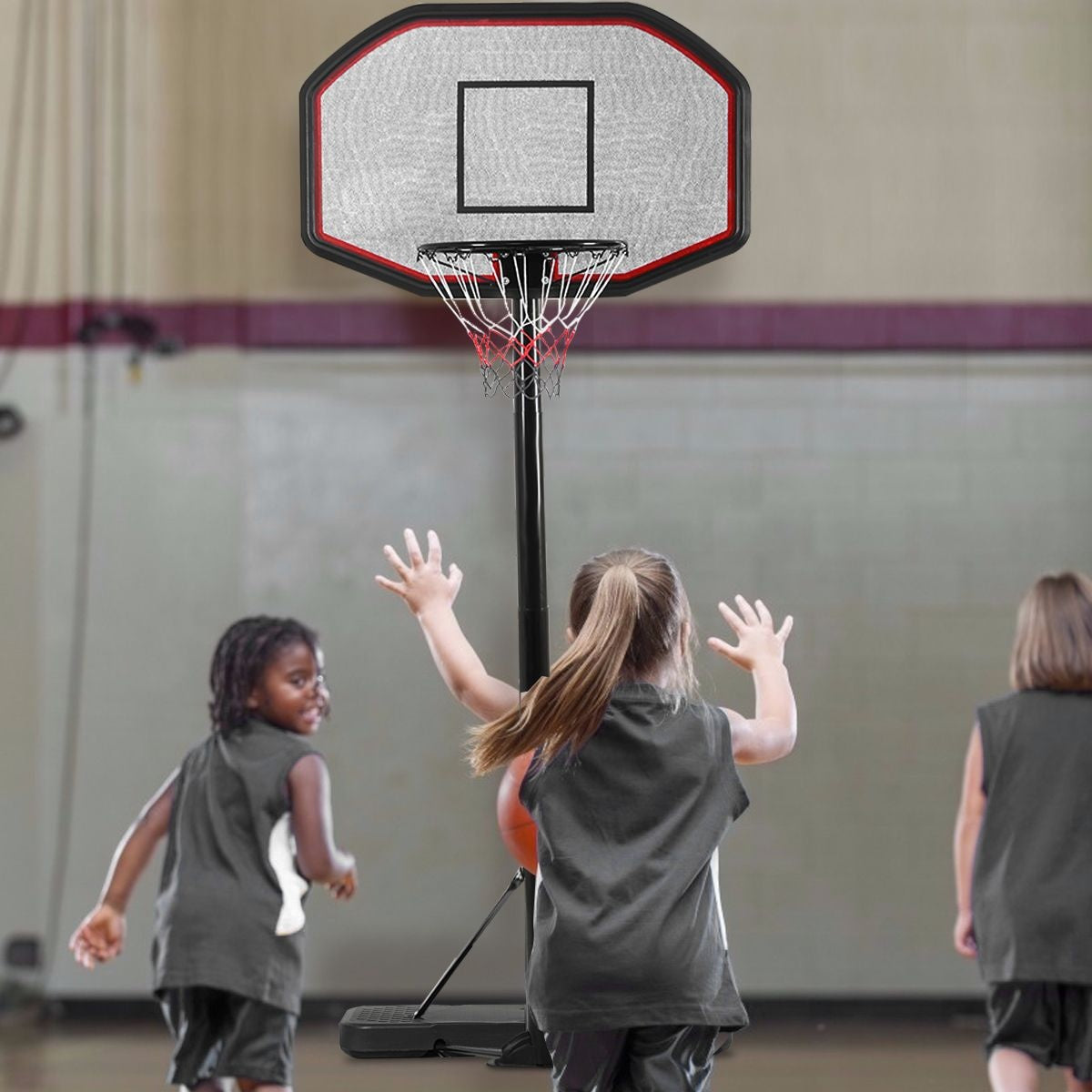Coast Basketbalpaal - Basketbalring Met Standaard - 220-305 cm Hoogte - Zwart