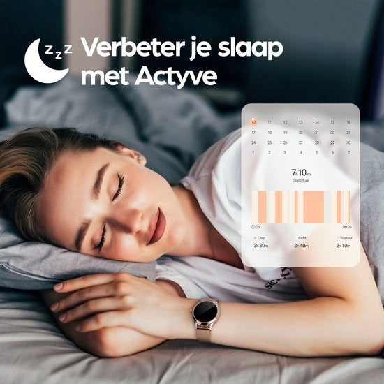 Actyve Smartwatch – Gezondheids- & Sportfuncties – 240 uur batterij – 40 mm – Roségoud