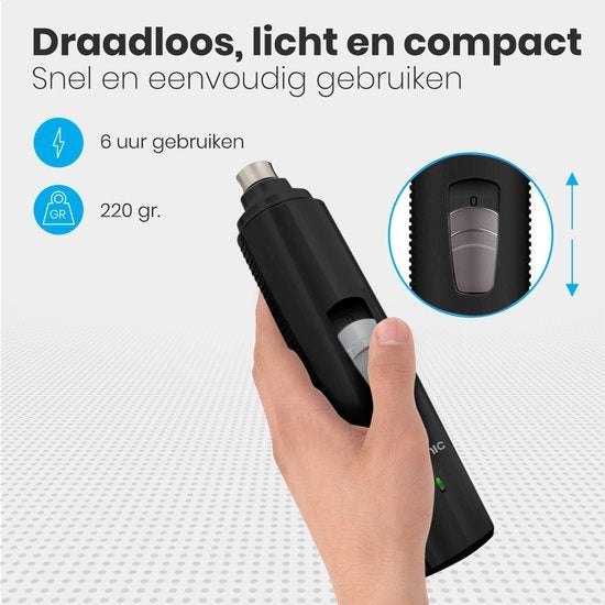 Auronic Elektrische Nagelvijl - voor Dieren - Oplaadbaar - Draadloos - Diamant Vijlkop - Hond/Katten - Zwart