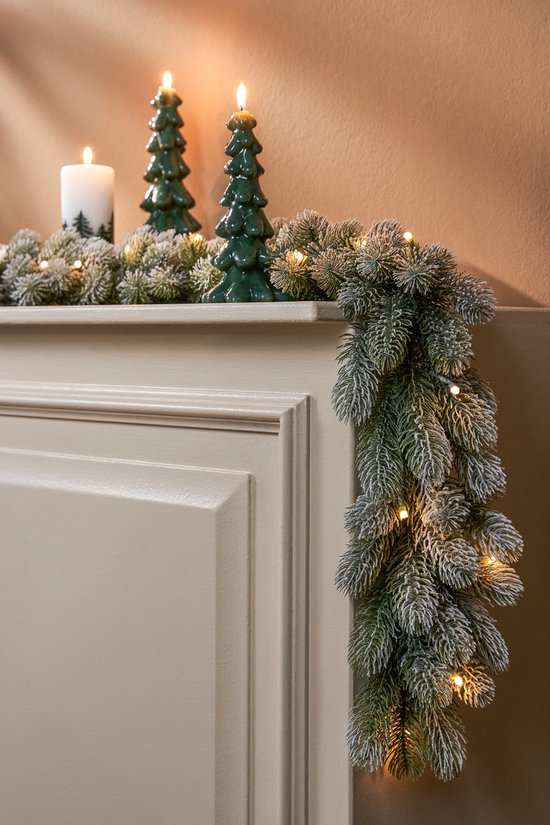 Black Box Trees Nigata Guirlande met Warm Witte LED Verlichting - L270 cm - Groen Frosted