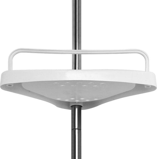 Telescopisch doucherek van chroom, verstelbaar 155 - 320 cm met extra handdoekrek