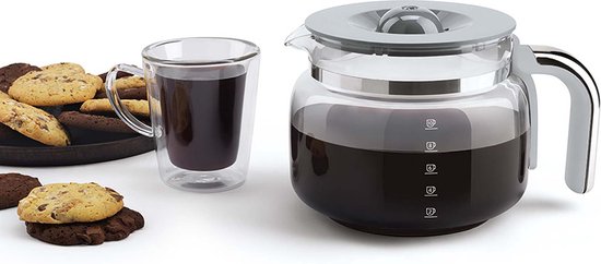 SMEG DCF02PBEU Filterkoffiemachine - Koffiezetapparaat - 10 Koppen - Warmhoudfunctie 40 min - Aroma Instelling - Programmeerbare Startfunctie - 50’s Style - Pastelblauw