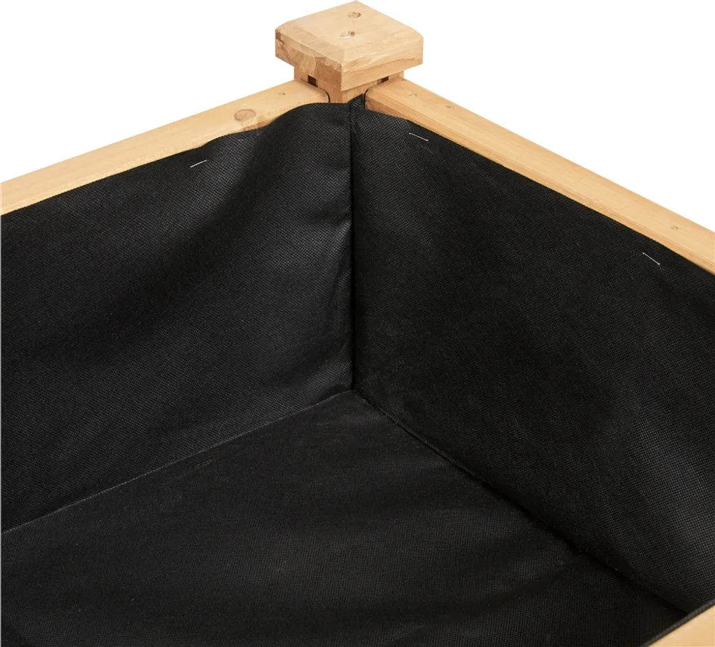 Yaheetech Verhoogde Houten Plantenbak met Wielen en Opbergplank - Lichtbruin - 105,5 x 56,5 x 83,5 cm