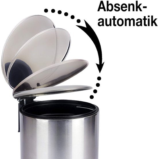 Badkameremmer 3 l roestvrij staal softclosemechanisme vuilnisemmer afvalemmer zilver chroom metaal