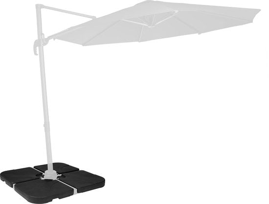 VONROC Parasoltegels – Vulbaar tot 25L per tegel – 50 x 50 x 10 cm – 4 stuks – Zwart
