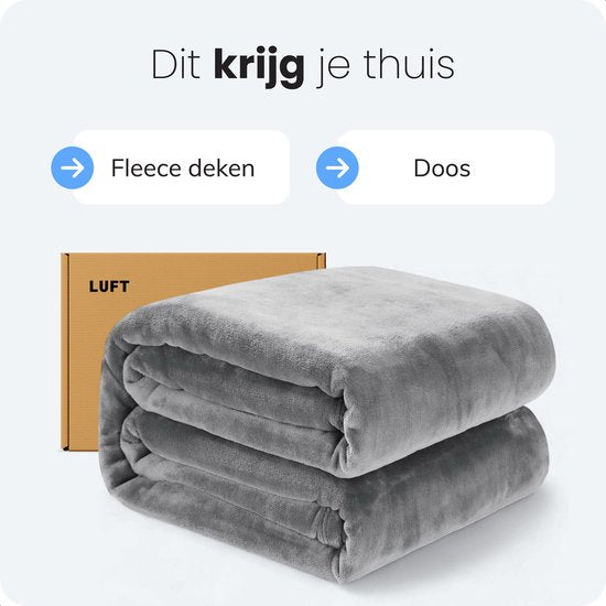 Luft Fleece deken - 230x200cm - Extra groot en super zacht - Plaid - Bankdeken - Fleece Plaid - Warm Dekentje voor Bank