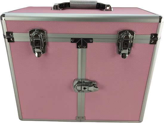 VDD - Kapperskoffer - kappers trolley – Kappers Koffer – Kapperstrolley – Kapperstas - Schmink visagie koffer trolley – Verrijdbaar – Draagbaar - Roze