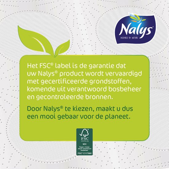 Nalys Excellence Toiletpapier - 64 rollen - Wit Maxi Vellen wc papier (5-laags) - Voordeelverpakking - papieren verpakking