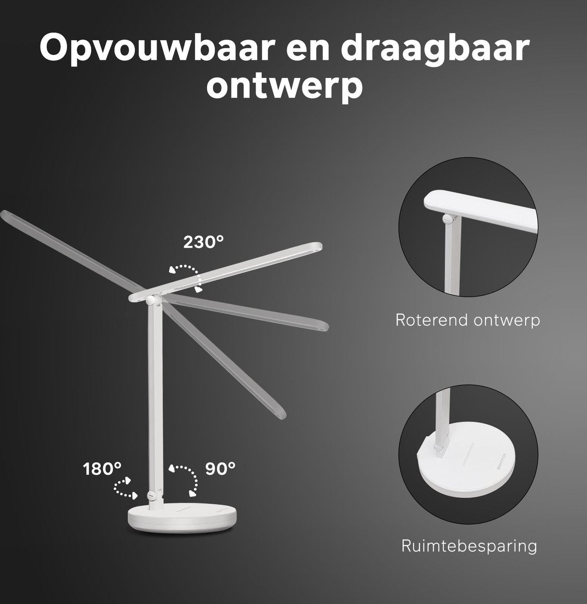 Bintoi® DL100 - Bureaulamp LED - Leeslamp - Bedlamp - Touch Control - Dimbaar - Wit en Warm Licht