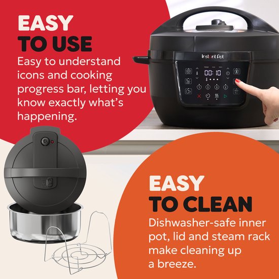 Instant Pot Rio XL 7,1L Multicooker - 7-in-1 Snelkookpan - Slowcooker - Rijstkoker - Stomer - 33% Meer Kookoppervlak - RVS Binnenpan - Tot 80% Energiebesparing