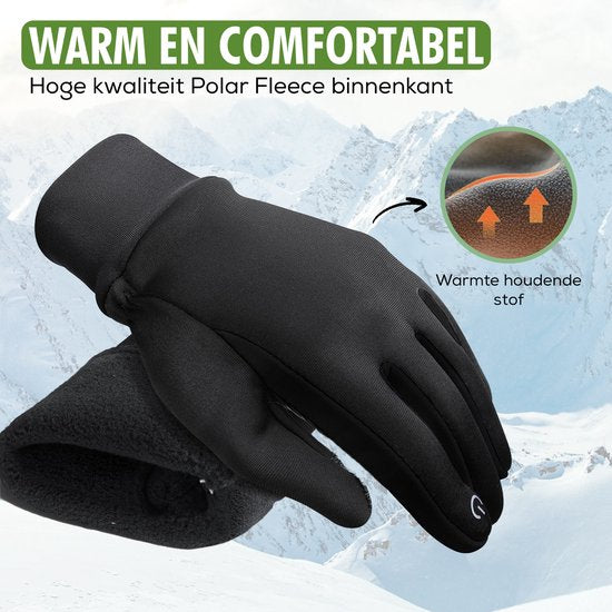 Travelhawk Handschoenen - Spatwaterdichte Handschoenen Heren - Handschoenen Dames - Handschoenen Winter - Scooter/Fiets - Zwart