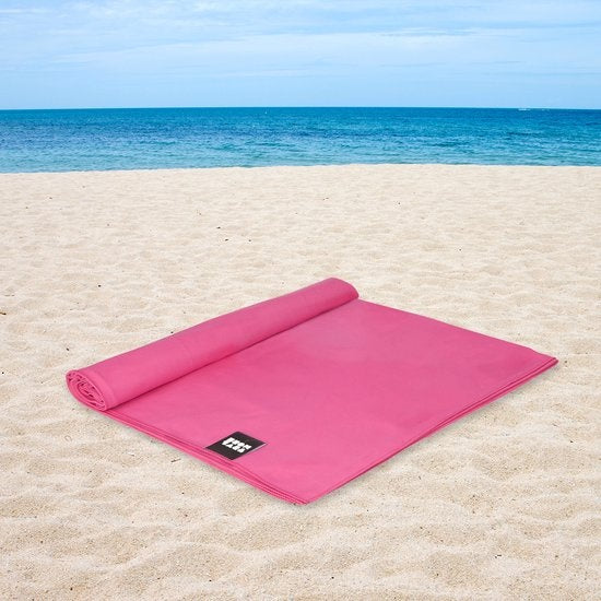 TRVLMORE Microvezel Reishanddoek Set - 2 Stuks - Small (40 x 80 cm) & Large (76 x 150 cm) - Microvezel - Roze