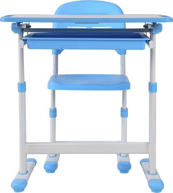 Kinderbureau met bureaustoel ergonomisch in hoogte verstelbaar - tekentafel - schooltafel
