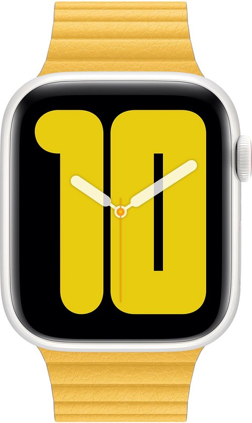 Apple Lederen Lus L voor de Apple Watch Series 1 / 2 / 3 / 4 / 5 / 6 / 7 / 8 / 9 / SE / Ultra (2) - 42 / 44 / 45 / 49 mm - Meyer Lemon
