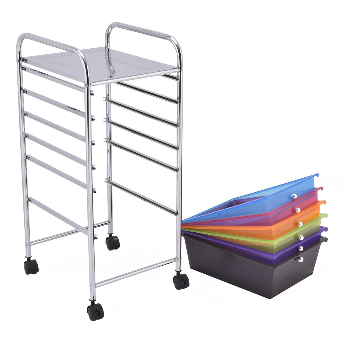 Badkamertrolley Rolcontainer met laden - Veelkleurig - 37 x 74 x 32 cm - PP-materiaal