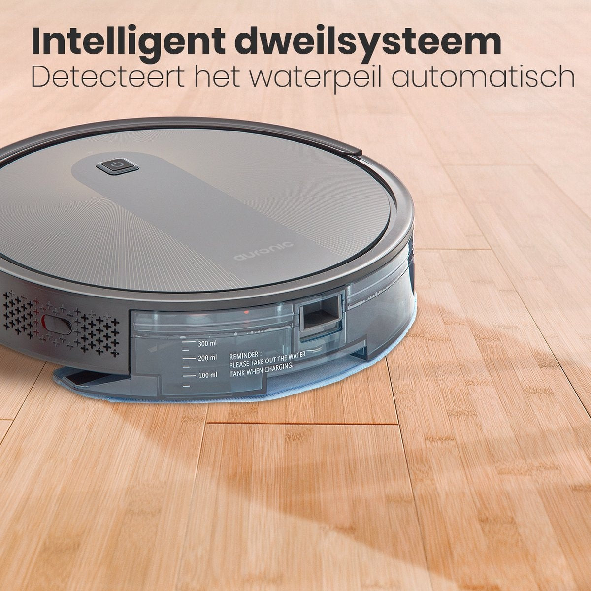 Auronic Robotstofzuiger met Dweilfunctie - WiFi en App - 1400Pa - Automatisch Laadstation - Dubbel Filtersysteem - Zwart