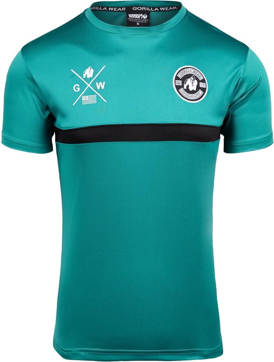Gorilla Wear Vernon T-shirt - Groen/Blauw - 2XL