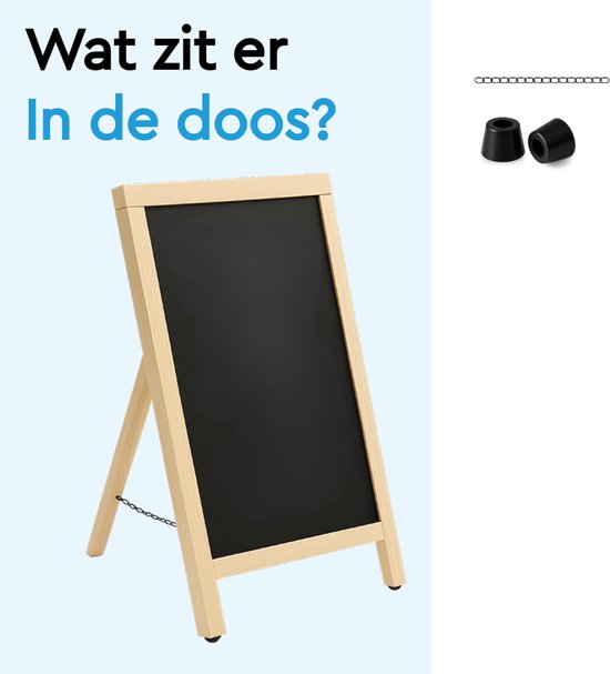 BRASQ Krijtstoepbord Blank - 55x 85 CM - Krijtbord - Reclamebord - Stoepbord - Enkelzijdig - voor Binnen en Buiten - Horeca