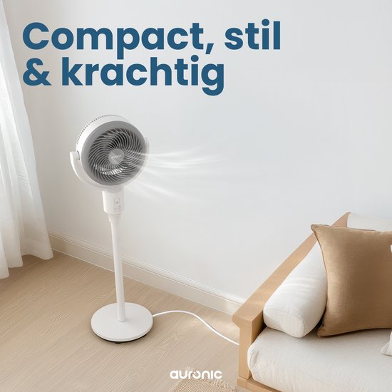 Auronic Statiefventilator - Staande Ventilator - Luchtkoeler - Vloer en tafelventilator - Omni - 3 Snelheden - Stille Ventilator - Fan - Met Afstandsbediening - Zwart