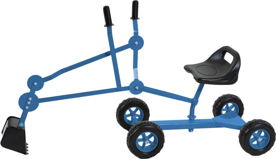 AXI Dean de Graafmachine voor in de zandbak Blauw/zwart – 4 wielen - 360° draaibare zitting