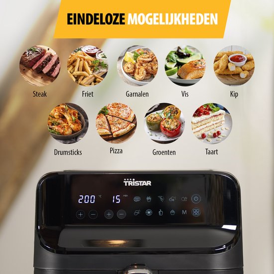 Tristar FR-9037 - Airfryer XXL - 6,2L - Met kijkvenster - 10 Bakprogramma's - PFAS-vrij
