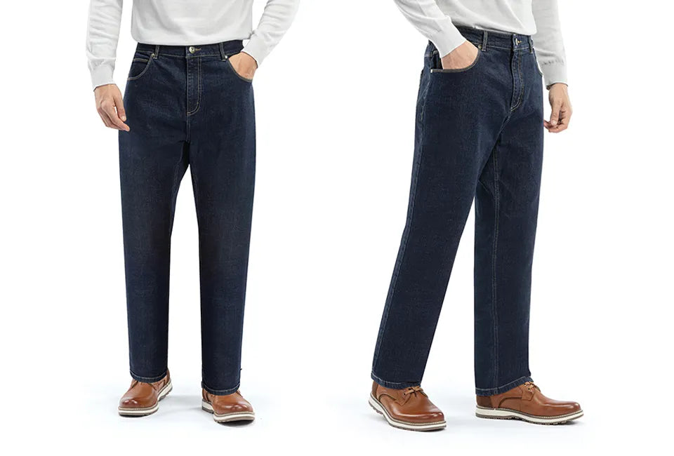 Milanoro - Jeansbroek Denim - W31 / L30 - Zwartblauw - Straight Fit met Rechte Pijpen - Tijdloos 5-Pocket Model - Optimaal Draagcomfort