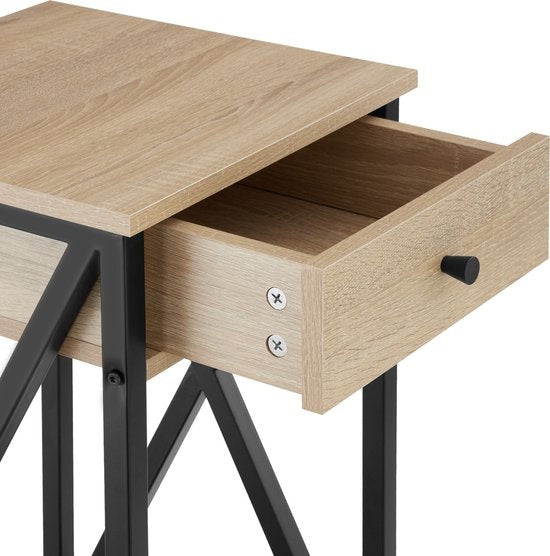 tectake® - Bijzettafel Dayton - industrieel - lichtbruin -35 x 35 x 70,5 cm - 404452
