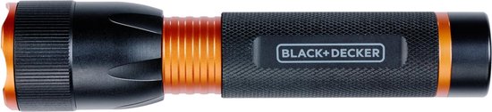 BLACK+DECKER LED Zaklamp 120 Lumen - 3W - 140M Bereik - 3 Lichtstanden: Hoog, Laag, Pulserend - Zwart/Oranje
