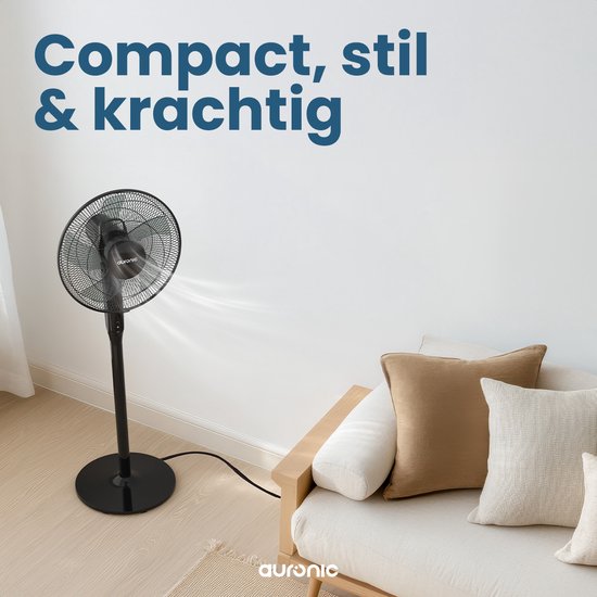 Auronic Statiefventilator - Staande Ventilator - Luchtkoeler - Vloer en tafelventilator - 3-in-1 - 12 Snelheden - Stille Ventilator - Fan - Met Afstandsbediening - Zwart