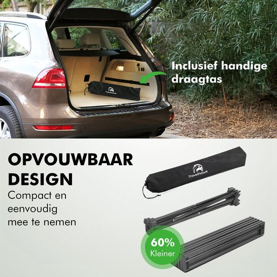 Travelhawk Campingtafel Inklapbaar - Campingtafel Opvouwbaar - Camping Tafel - campingtafel Lichtgewicht - Picknicktafel Kinderen - Zwart - 40x35x30cm - Small