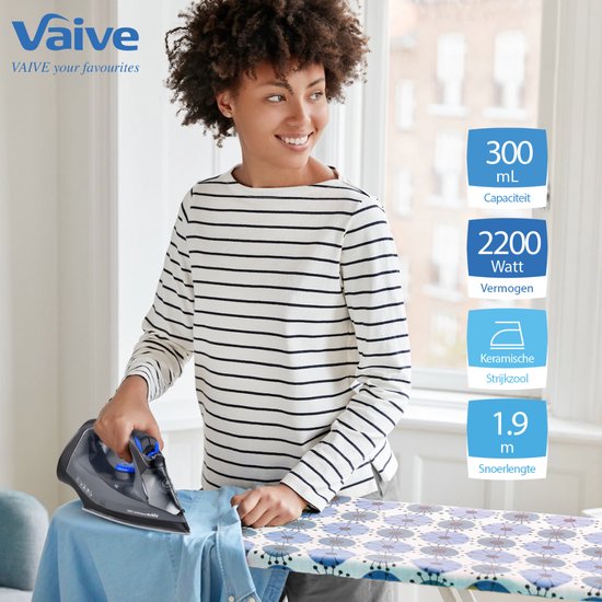 Vaive PowerSteam 2200 Strijkijzer - Stoomstrijkijzer – Iron - stoomstrijkijzers - 2200W – 350 ML Watertank - Stoomstootfunctie