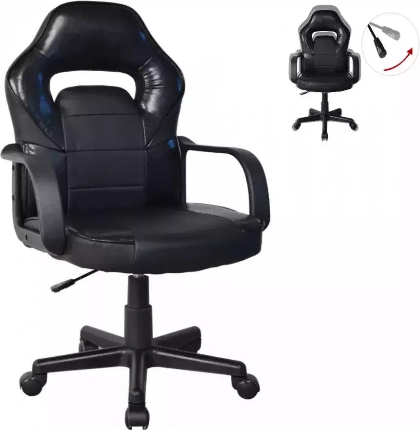 VDD Gaming Thomas Ergonomische Gamestoel - Racing Stijl - Verstelbaar - Zwart