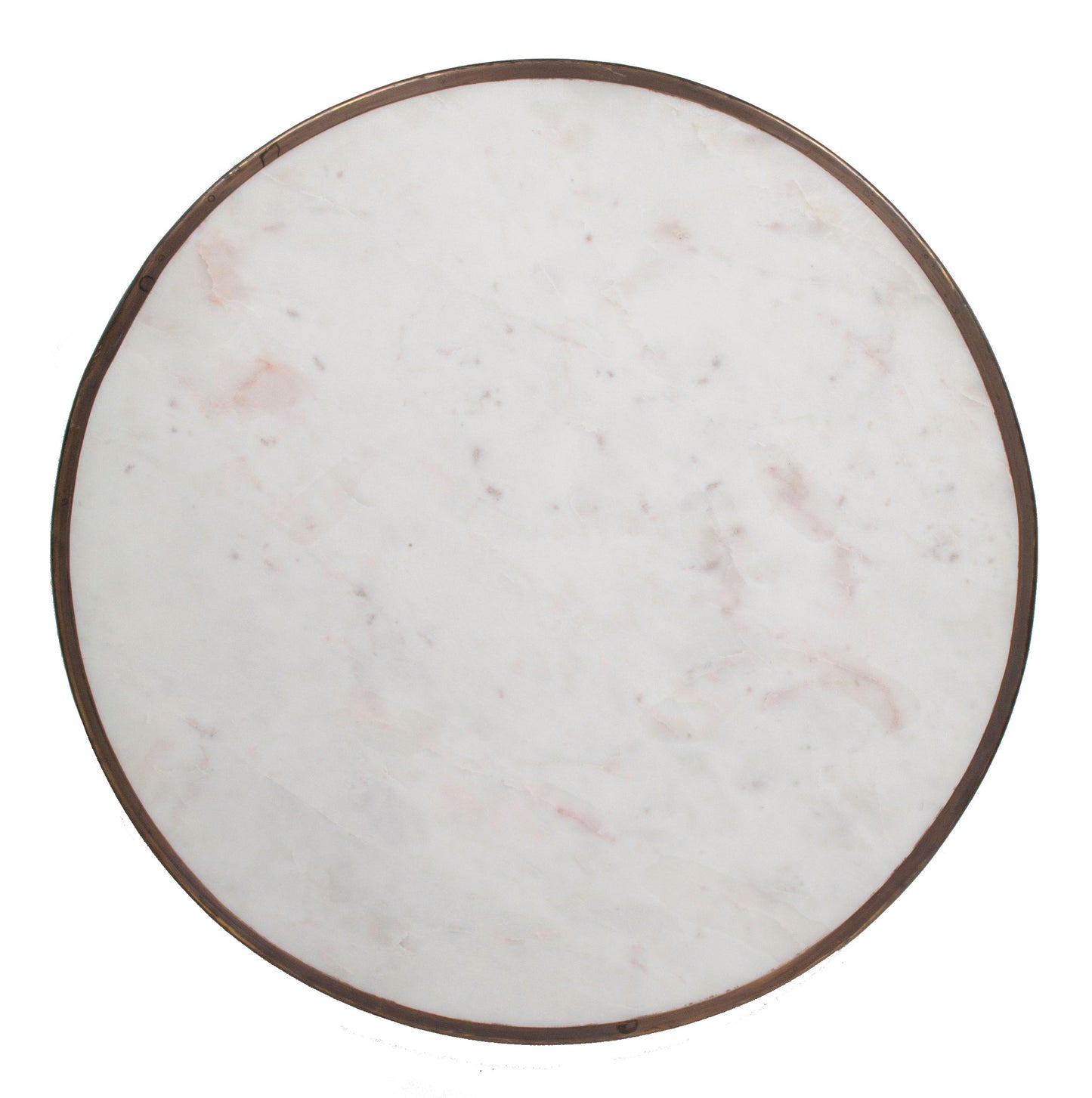 Witte Italiaanse Carrara Marmeren Bistrotafel – 51 cm Ø – Zwart Gietijzeren Onderstel