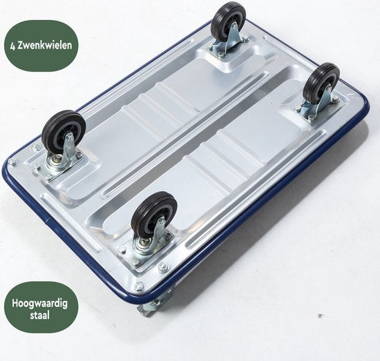 BRASQ Transportwagen - Draagvermogen 150 KG - Plateauwagen - Meubelroller - Dolly - Transportkar - Magazijnwagen - Platformwagen