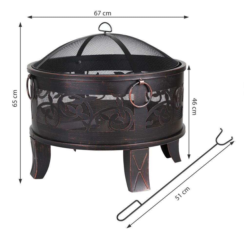 Gardebruk Vuurkorf Rond Ø 67cm – incl. Vonkbeveiliging & Vuurhaak