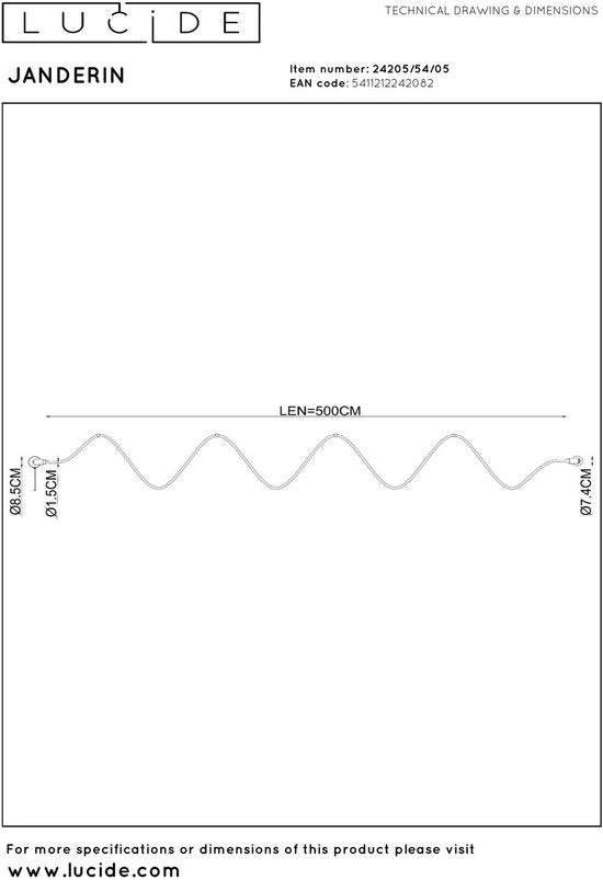 Lucide JANDERIN - Wandlamp - LED Dimb. - CCT