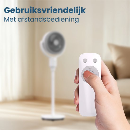Auronic Statiefventilator - Staande Ventilator - Luchtkoeler - Vloer en tafelventilator - Omni - 3 Snelheden - Stille Ventilator - Fan - Met Afstandsbediening - Zwart