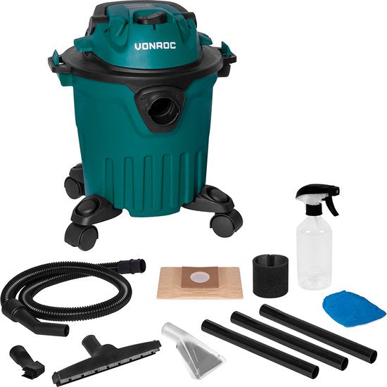 VONROC Vlekkenreiniger 1000W – incl. sprayfles, textielzuigmond en vele andere accessoires