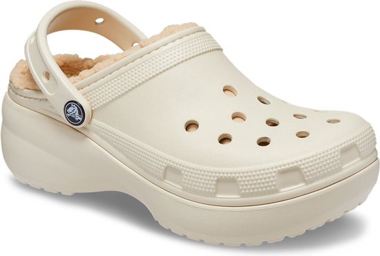 Crocs Classic Platform Lined Clogs Beige EU 38-39 Vrouw