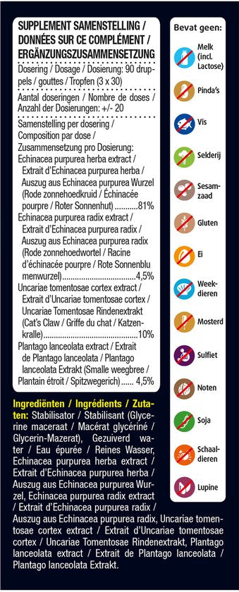Lucovitaal - Echinacea Cat's Claw Weerstand druppels - 100 ml - Voedingssupplement
