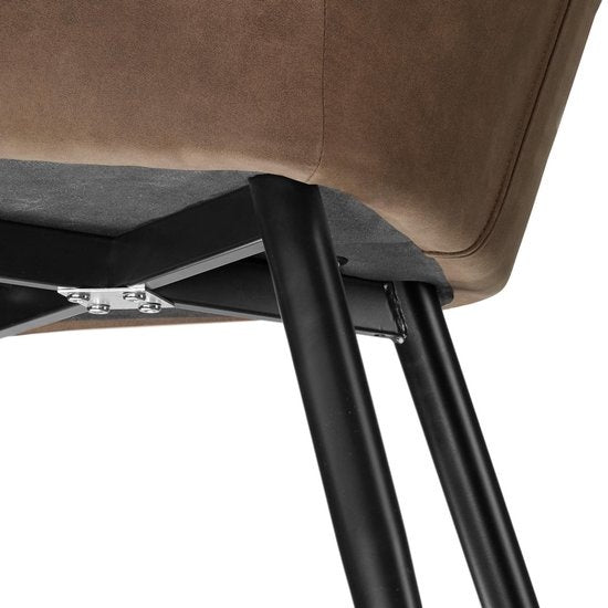 tectake® - Stoel Marilyn stof bruin / zwart SKU: 403667