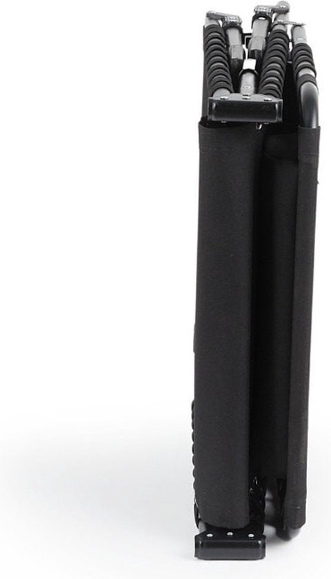 909 OUTDOOR Opvouwbare Ligstoel - Ligbed met Kussen & Verstelbare Rugleuning - Zwarte Tuinstoel voor Tuin en Terras - Relaxstoel tot max. 110 kg - 189 x 59 x 30 cm
