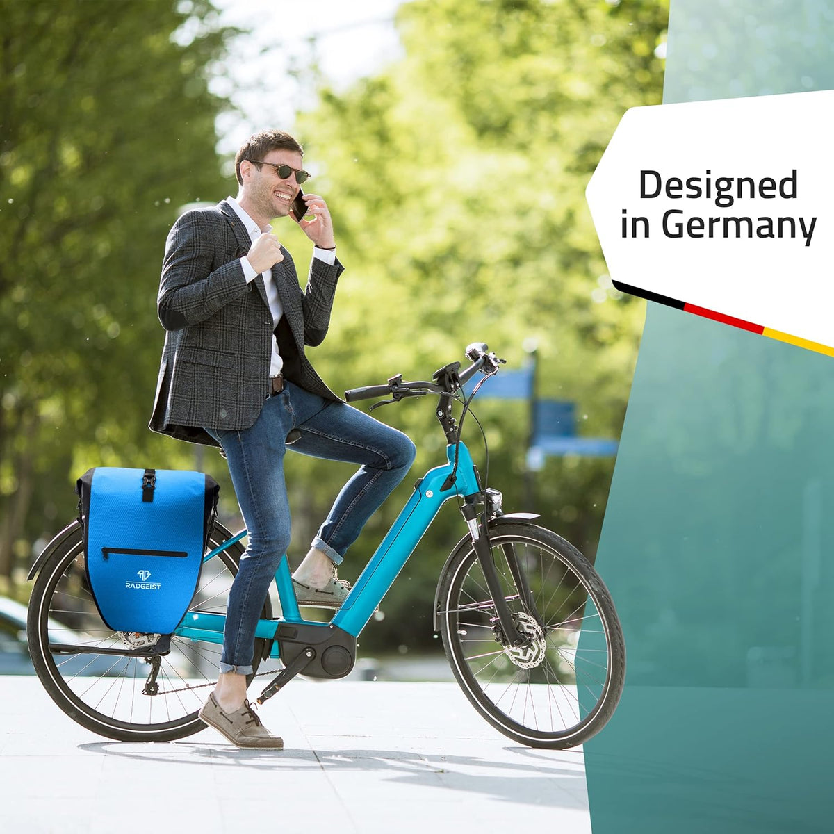 RADGEIST Fietstas voor Bagagedrager 23–28L – Waterdichte Fiets- en Schoudertas – Blauw – 45 x 32 x 18 cm