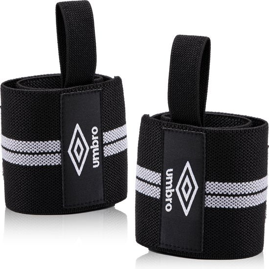 Umbro Polsbanden - 2 Stuks - Voor Fitness, Crossfit en Krachttraining - Wit/Zwart