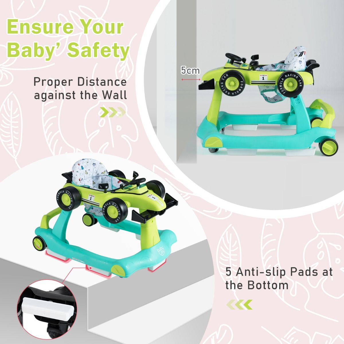 Coast 4-in-1 Babyloopwagen - verstelbare hoogte en snelheid - opvouwbaar - zwart