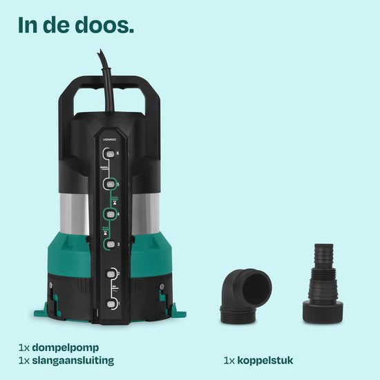 VONROC Dompelpomp - Schoon- en vuilwaterpomp - 850W - 20.000 l/u - vlakzuigend - sensorschakelaar
