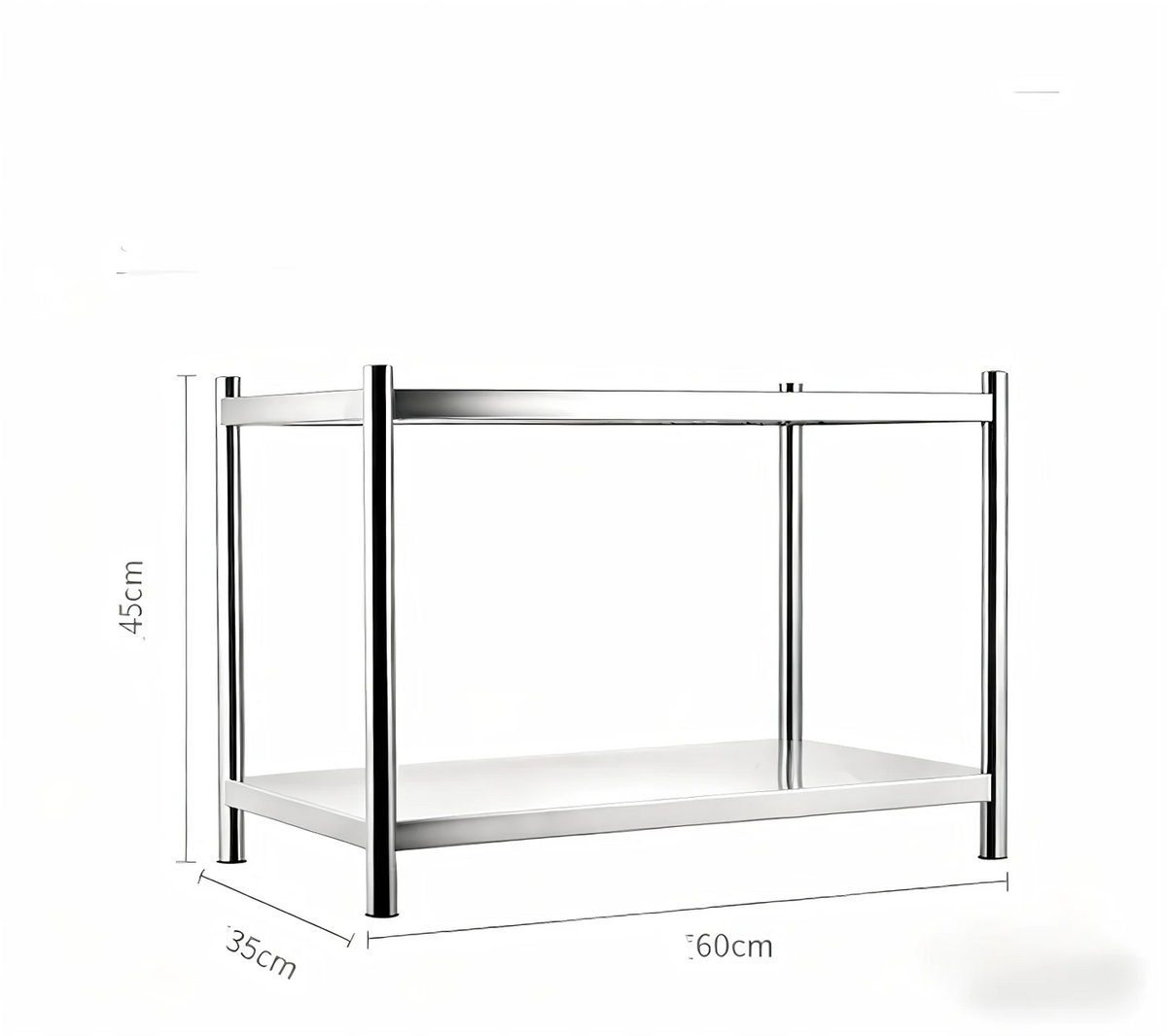 COOKER KING Double Layer Kitchen Countertop Microwave Stand Appliance Organizer Rack Pull Out Sliding Shelf Adjustable Height