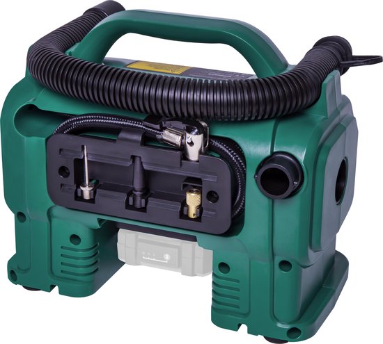 VONROC Accu compressor – VPower 20V – Zonder accu & lader – 20V accu & 12V aansluiting – 11 bar – Incl. 8 accessoires